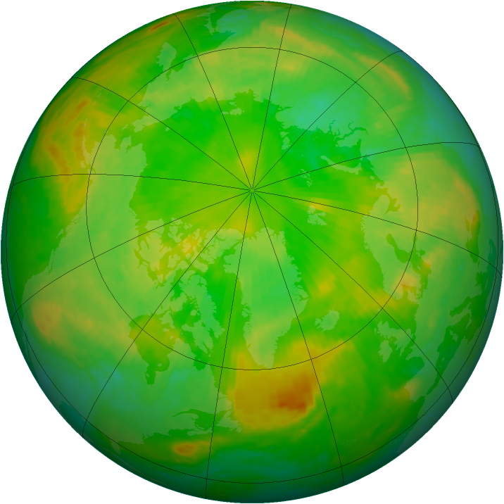Arctic ozone map for 24 June 2003